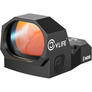 CVLIFE WolfCovert Motion Awake 6 MOA Red/Green Dot for RMR Cut Footprint, 28mm Large Lens Pistol Open Reflex Sight, Optics with Adapter Plate for MOS & 21MM Picatinny, Scope for Full-Size Handgun