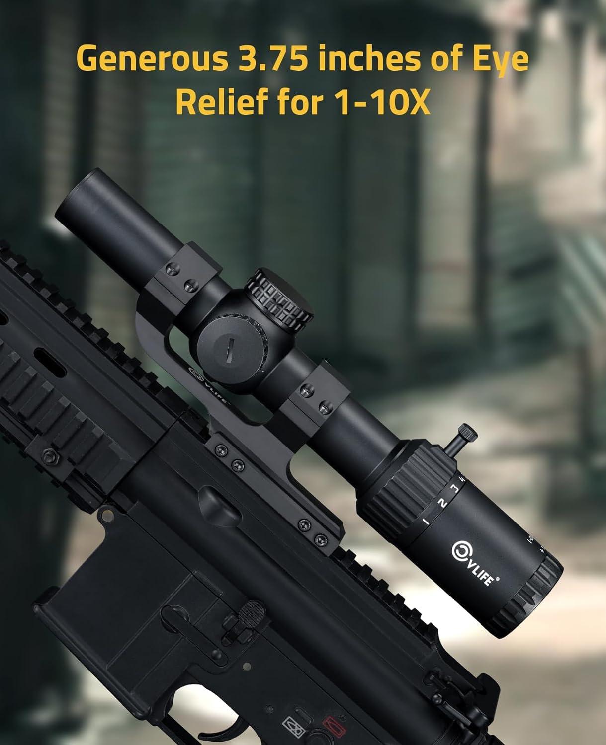 image:imageCVLIFE 110x24 LPVO Rifle Scope with 30mm Cantilever Mount Illuminated BDC Reticle Scope with Generous Eye Relief for 110X