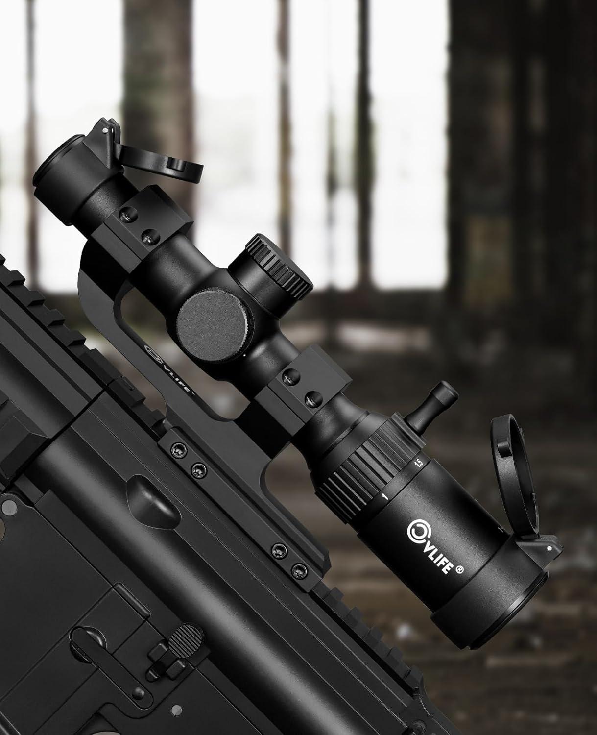 image:imageCVLIFE JackalHowl 14x20 LPVO Rifle Scope with Cantilever Mount Illuminated Reticle Rimfire Scope Compact Riflescope with Zero Reset for HuntingCVBDC1