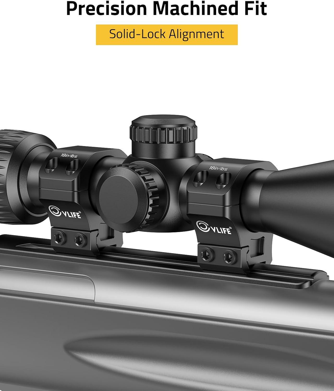 image:imageCVLIFE Precision 1 Inch Dovetail Scope Rings with 1 Stop Pin Fit 11mm and 38 inch Dovetail Rail 2 PiecesMedium