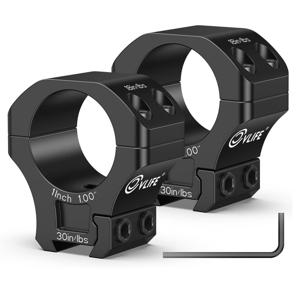 image:imageCVLIFE Precision 1 Inch Dovetail Scope Rings with 1 Stop Pin Fit 11mm and 38 inch Dovetail Rail 2 PiecesMedium