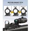 CVLIFE 1X22X33 Red Green Dot Sight and 3X Magnifier Combo, Motion Awake Multi-Reticle Circle Dot Open Reflex Sight with Flip-to-Side Magnifier, Absolute Co-Witness Mount for 21MM Picatinny