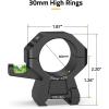 CVLIFE 30mm Scope Rings – Precision Scope Mount with Integrated Level Bubble for Picatinny and More Rails – 2 Pieces(High)