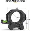 CVLIFE 30mm Scope Rings – Precision Scope Mount with Integrated Level Bubble for Picatinny and More Rails – 2 Pieces(Medium)