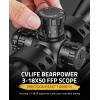 CVLIFE BearPower 3-18×50 FFP Scope – First Focal Plane Scope with MOA Illuminated Reticle, Zero Stop, Zero Reset, Parallax Adjustment – 30mm Tube with Scope Rings