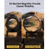 CVLIFE Eaglefeather 3X/4X/5X Compact Magnifier with Quick-Release Mount, 3.54″/3.35″/3.14″ Eye Relief,Large Field of View,Flip-to-Side red dot Magnifier, 2000G Shockproof,Absolute&Lower 1/3 Co-Witness(3X)