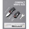 CVLIFE Mini Folding Pocket Knife, 1.69″ 8Cr14Mov Steel Blade with G10 Handle, Compact Daily Knives for Men Women, EDC Multi-Tool with Bottle Opener and Glass Breaker, Ideal for Kitchen Camping Hiking Fishing, Black(Silver)