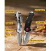 CVLIFE Mini Folding Pocket Knife, 1.69″ 8Cr14Mov Steel Blade with G10 Handle, Compact Daily Knives for Men Women, EDC Multi-Tool with Bottle Opener and Glass Breaker, Ideal for Kitchen Camping Hiking Fishing, Black(Silver)
