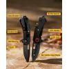 CVLIFE Mini Folding Pocket Knife, 1.69″ 8Cr14Mov Steel Blade with G10 Handle, Compact Daily Knives for Men Women, EDC Multi-Tool with Bottle Opener and Glass Breaker, Ideal for Kitchen Camping Hiking Fishing, Black(Black)