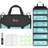 CVLIFE Fishing Tackle Bag, Lure Wrap Organizer, Soft Plastic Lure Bait Storage with 6 PVC & Mesh Pockets, Includes 30 Treble Hook Covers, 130 Single Bonnets, Retractable Hook Sharpener, Blue(Blue)