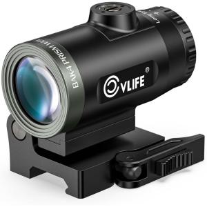 CVLIFE Eaglefeather 3X/4X/5X Compact Magnifier with Quick-Release Mount, 3.54″/3.35″/3.14″ Eye Relief,Large Field of View,Flip-to-Side red dot Magnifier, 2000G Shockproof,Absolute&Lower 1/3 Co-Witness(3X)