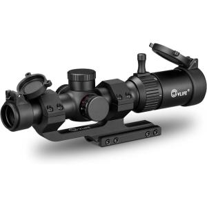 CVLIFE JackalHowl 1-4×20 LPVO Rifle Scope with Cantilever Mount, Illuminated Reticle Rimfire Scope Compact Riflescope with Zero Reset for Hunting(CV-BDC-2)