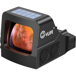 CVLIFE WildHawk X Z03 Solar Red Dot for RMS/RMSC, Multi-Reticle 2MOA & 32MOA Circle Pistol Sight, 3500G Shockproof Motion Awake Handgun Red Dot, Multi-Coating lens, with Adapter for RMR/MOS/Picatinny.