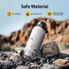 CVLIFE 32 Oz Insulated Water Bottle with Straw, Leak Proof Stainless Steel Water Bottle for Cold and Hot Drinks, Metal Travel Bottles for Gym and Sports (White)​(White)