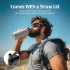 CVLIFE 32 Oz Insulated Water Bottle with Straw, Leak Proof Stainless Steel Water Bottle for Cold and Hot Drinks, Metal Travel Bottles for Gym and Sports (White)​(White)