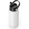 CVLIFE 32 Oz Insulated Water Bottle with Straw, Leak Proof Stainless Steel Water Bottle for Cold and Hot Drinks, Metal Travel Bottles for Gym and Sports (White)​(White)