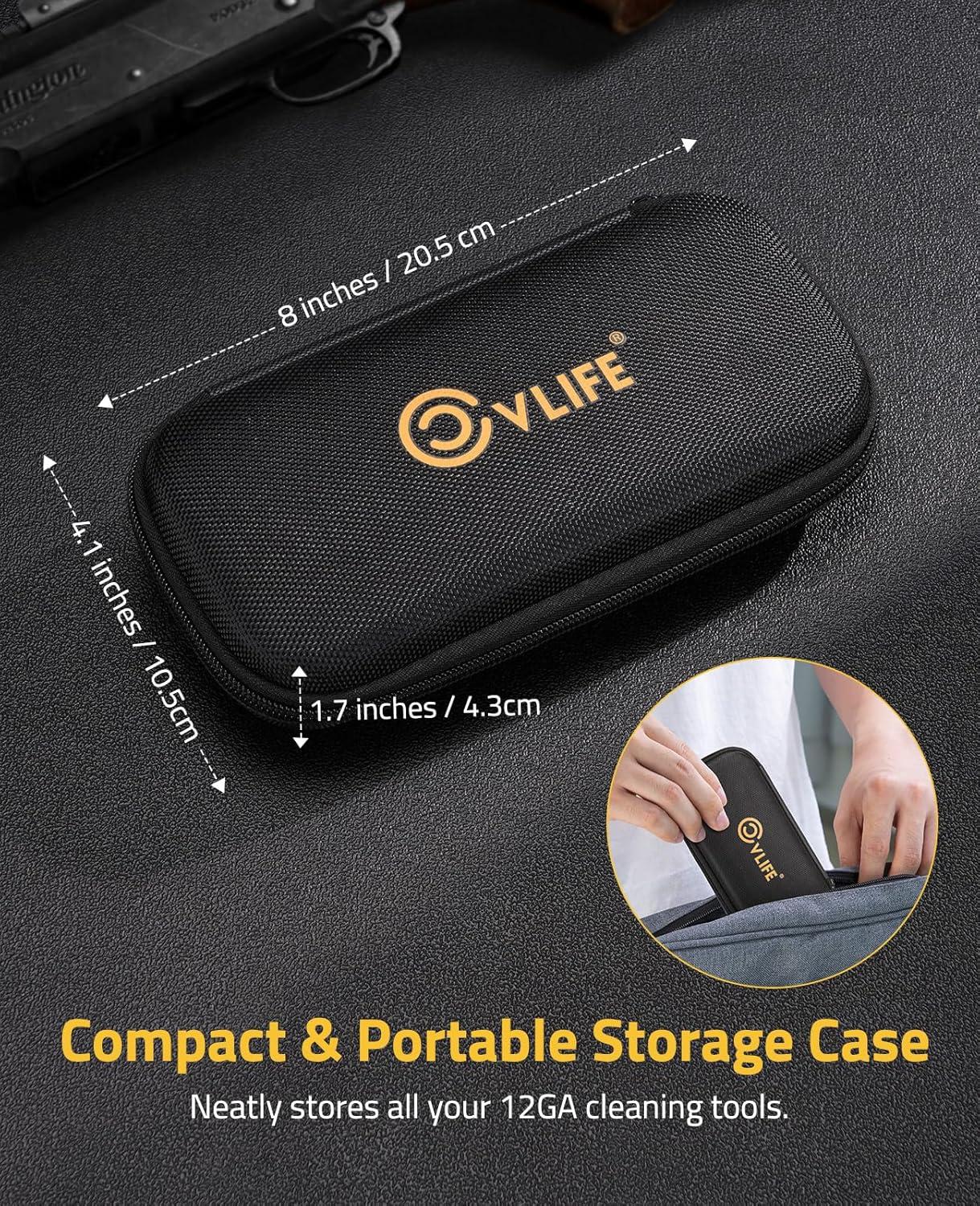 image:imageCVLIFE 12 Gauge Gun Cleaning Kit Complete Shotgun Cleaning Kit with Cleaning Rod Gun Cleaner Supplies Include Double Consumable Cleaning Accessories Brushes Slotted Tip Cleaning Pick amp Patches