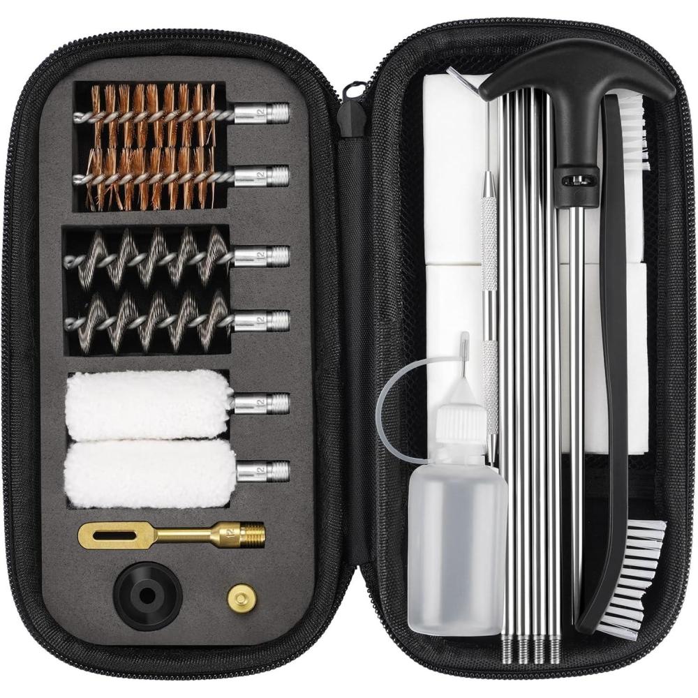 image:imageCVLIFE 12 Gauge Gun Cleaning Kit Complete Shotgun Cleaning Kit with Cleaning Rod Gun Cleaner Supplies Include Double Consumable Cleaning Accessories Brushes Slotted Tip Cleaning Pick amp Patches