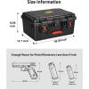 CVLIFE Pistol Case, Built-In Lock TSA Gun Case for 5 Pistol Case, 22 Magazines, 45 Bullets, Waterproof, Shock-Proof TSA Approved Firearm Travel Case with Desiccant