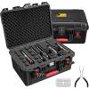 CVLIFE Pistol Case, Built-In Lock TSA Gun Case for 5 Pistol Case, 22 Magazines, 45 Bullets, Waterproof, Shock-Proof TSA Approved Firearm Travel Case with Desiccant
