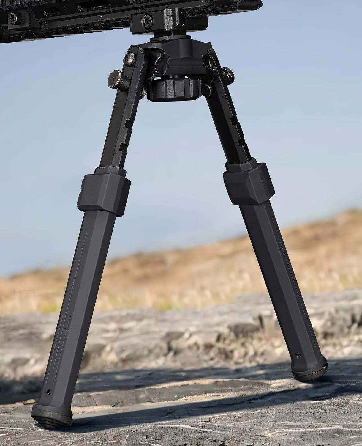 image:imageCVLIFE Picatinny Bipods for Rifles Bipod Adjustable Rotation 360 Degrees Tilt Portable Sturdy Bipod for Hunting and ShootingBlack