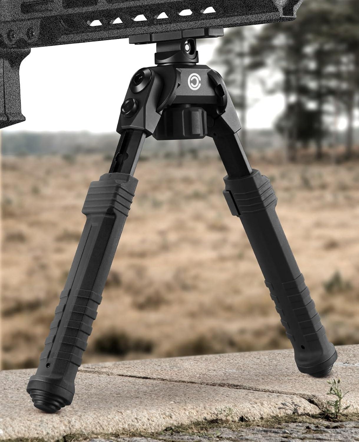 image:imageCVLIFE Rifle Bipod Compatible with MRail Bipods for Rifles Made of Aluminum and Lightweight HighStrength Polymer Height Adjustment for Hunting and ShootingBlack