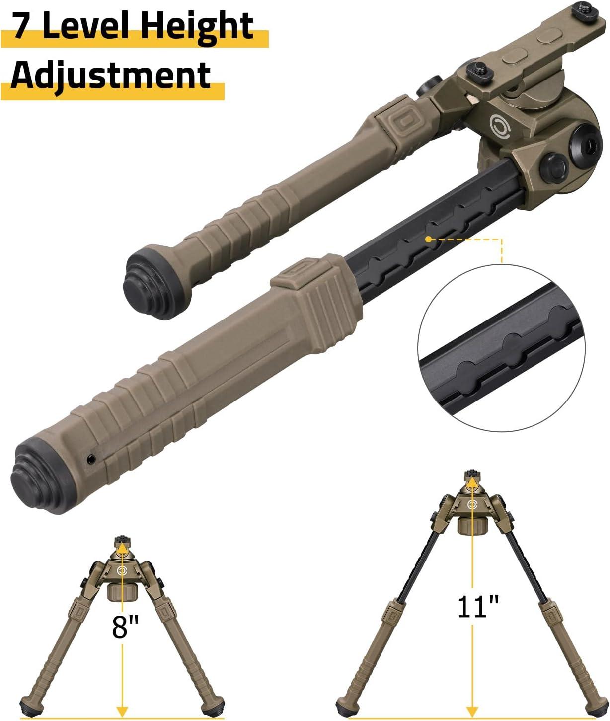 image:imageCVLIFE Rifle Bipod Compatible with MRail Bipods for Rifles Made of Aluminum and Lightweight HighStrength Polymer Height Adjustment for Hunting and ShootingFlat Dark Earth