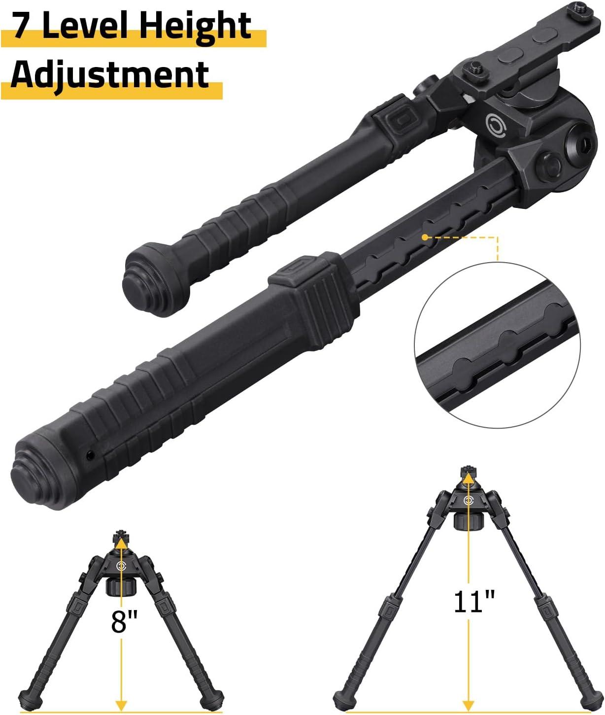 image:imageCVLIFE Rifle Bipod Compatible with MRail Bipods for Rifles Made of Aluminum and Lightweight HighStrength Polymer Height Adjustment for Hunting and ShootingBlack