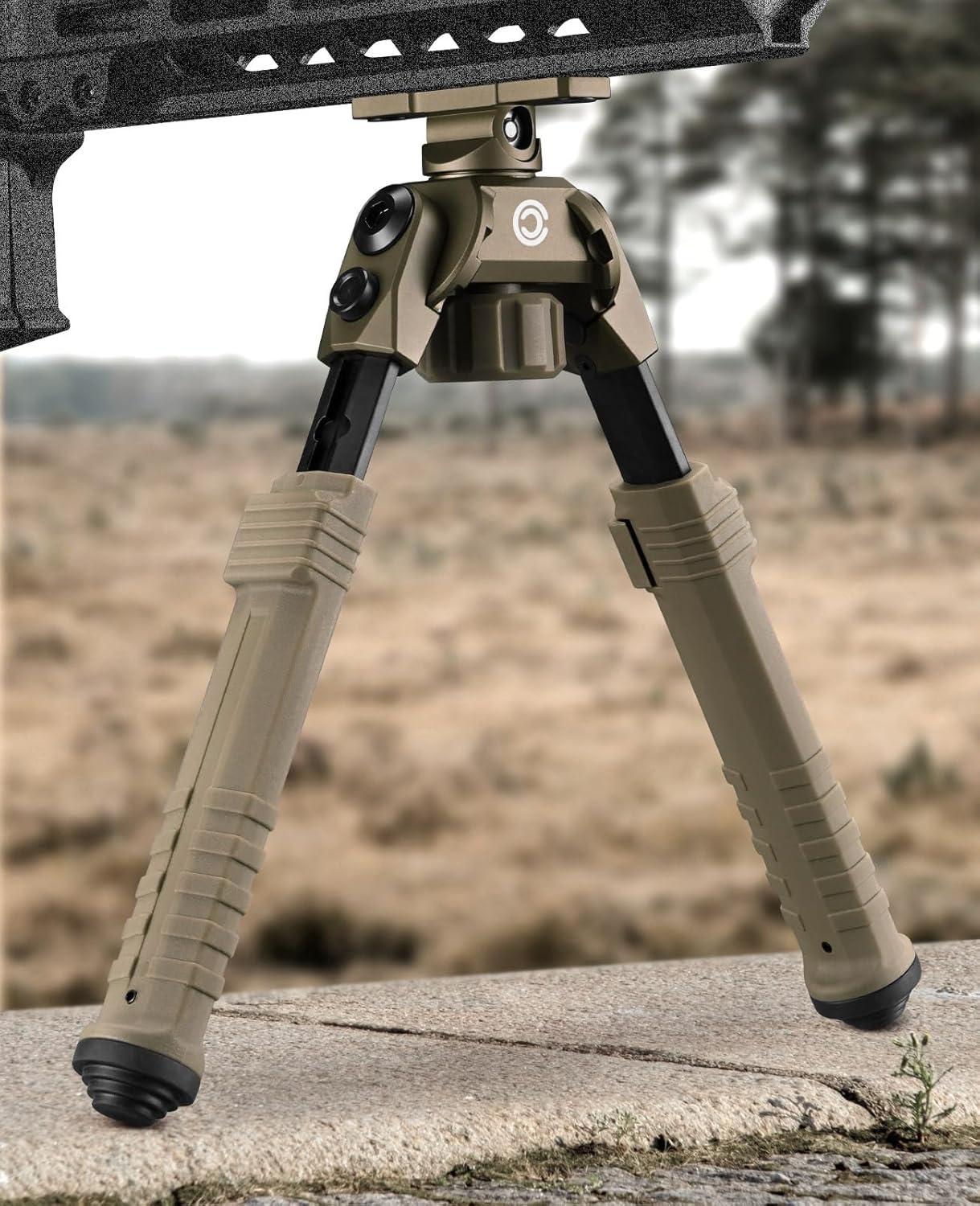 image:imageCVLIFE Rifle Bipod Compatible with MRail Bipods for Rifles Made of Aluminum and Lightweight HighStrength Polymer Height Adjustment for Hunting and ShootingFlat Dark Earth