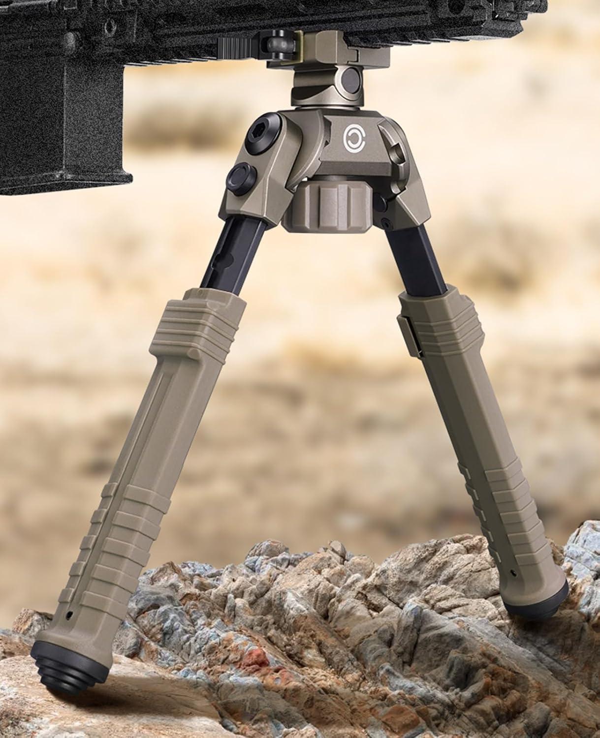 image:imageCVLIFE Rifle Bipod Quick Release Picatinny Bipod 360 Degree Swivel Adjustable Height Made of Lightweight HighStrength Polymer and Aluminum for Shooting and HuntingFlat Dark Earth