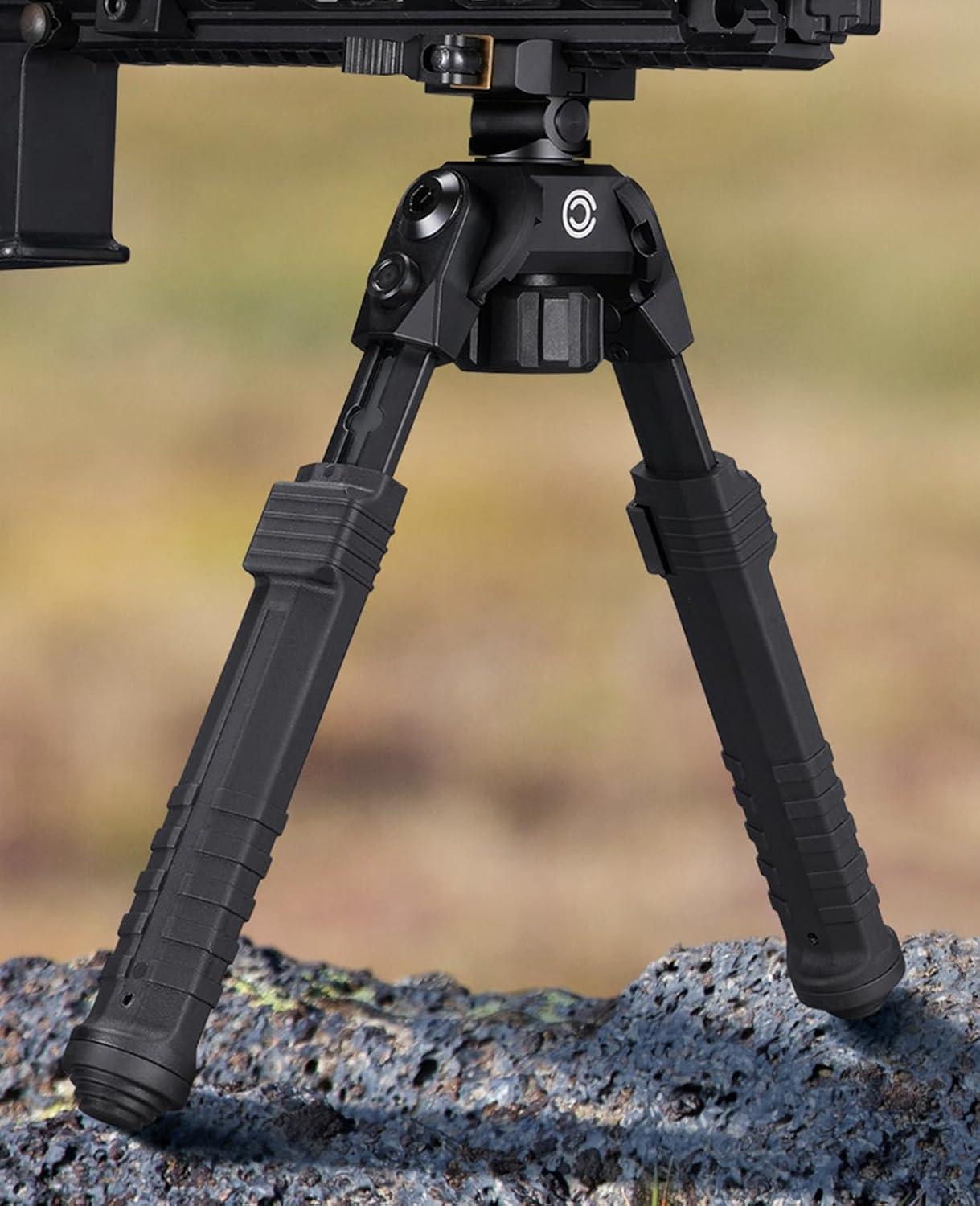 image:imageCVLIFE Rifle Bipod Quick Release Picatinny Bipod 360 Degree Swivel Adjustable Height Made of Lightweight HighStrength Polymer and Aluminum for Shooting and HuntingBlack