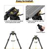 CVLIFE Picatinny Bipods for Rifles Bipod Adjustable Rotation 360 Degrees Tilt Portable Sturdy Bipod for Hunting and Shooting(Black)