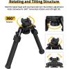 CVLIFE Picatinny Bipods for Rifles Bipod Adjustable Rotation 360 Degrees Tilt Portable Sturdy Bipod for Hunting and Shooting(Black)