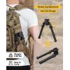 CVLIFE Picatinny Bipods for Rifles Bipod Adjustable Rotation 360 Degrees Tilt Portable Sturdy Bipod for Hunting and Shooting(Black)