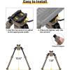 CVLIFE Picatinny Bipods for Rifles Bipod Adjustable Rotation 360 Degrees Tilt Portable Sturdy Bipod for Hunting and Shooting(Flat Dark Earth)