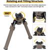 CVLIFE Picatinny Bipods for Rifles Bipod Adjustable Rotation 360 Degrees Tilt Portable Sturdy Bipod for Hunting and Shooting(Flat Dark Earth)