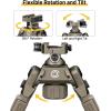 CVLIFE Rifle Bipod Quick Release Picatinny Bipod 360 Degree Swivel Adjustable Height Made of Lightweight High-Strength Polymer and Aluminum for Shooting and Hunting(Flat Dark Earth)