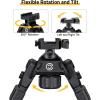 CVLIFE Rifle Bipod Quick Release Picatinny Bipod 360 Degree Swivel Adjustable Height Made of Lightweight High-Strength Polymer and Aluminum for Shooting and Hunting(Black)