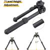 CVLIFE Rifle Bipod Quick Release Picatinny Bipod 360 Degree Swivel Adjustable Height Made of Lightweight High-Strength Polymer and Aluminum for Shooting and Hunting(Black)