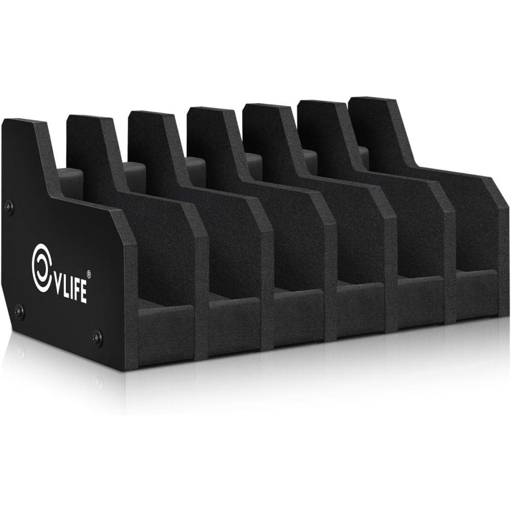 image:imageCVLIFE Foam Pistol Rack for Gun Safe Shelf Pistol Holder Gun Safe Cabinet Accessories Handgun Rack Pistol Stand for Storage 6 Slots 8 Slots6 Slots