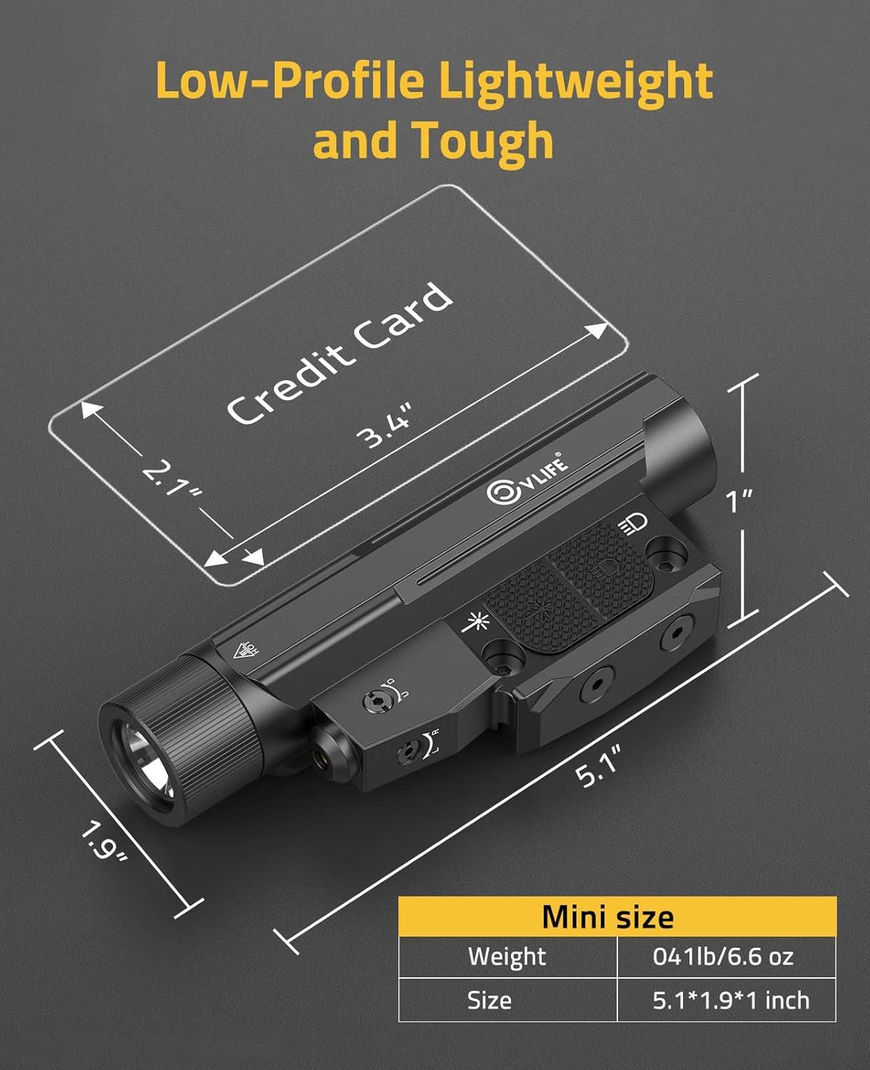 image:imageCVLIFE 2600 Lumens Compact Rifle Laser Light Combo with Easy Touch Switch Ar Light Compatible with MRail and Picatinny Magnetic Rechargeable Ar Flashlight with Green Laser for Home Defense HuntingRed Laser Light Combo
