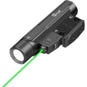 CVLIFE 2600 Lumens Compact Rifle Laser Light Combo with Easy Touch Switch, Ar Light Compatible with M-Rail and Picatinny, Magnetic Rechargeable Ar Flashlight with Green Laser for Home Defense, Hunting(Green Laser Light Combo)