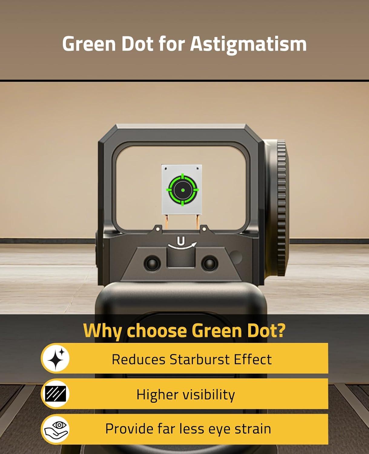 image:imageCVLIFE WildHawk Enclosed AutoBrightness RedGreen Dot Sight for RMS RMSc Circle amp 2MOA Dot Motion Awake Reflex Sight Optic Scope for Compact Pistol 3500G Shockproof Adapter for MOSRMRPicatinnyGreen 2 MOA Dot 38 MOA Circle