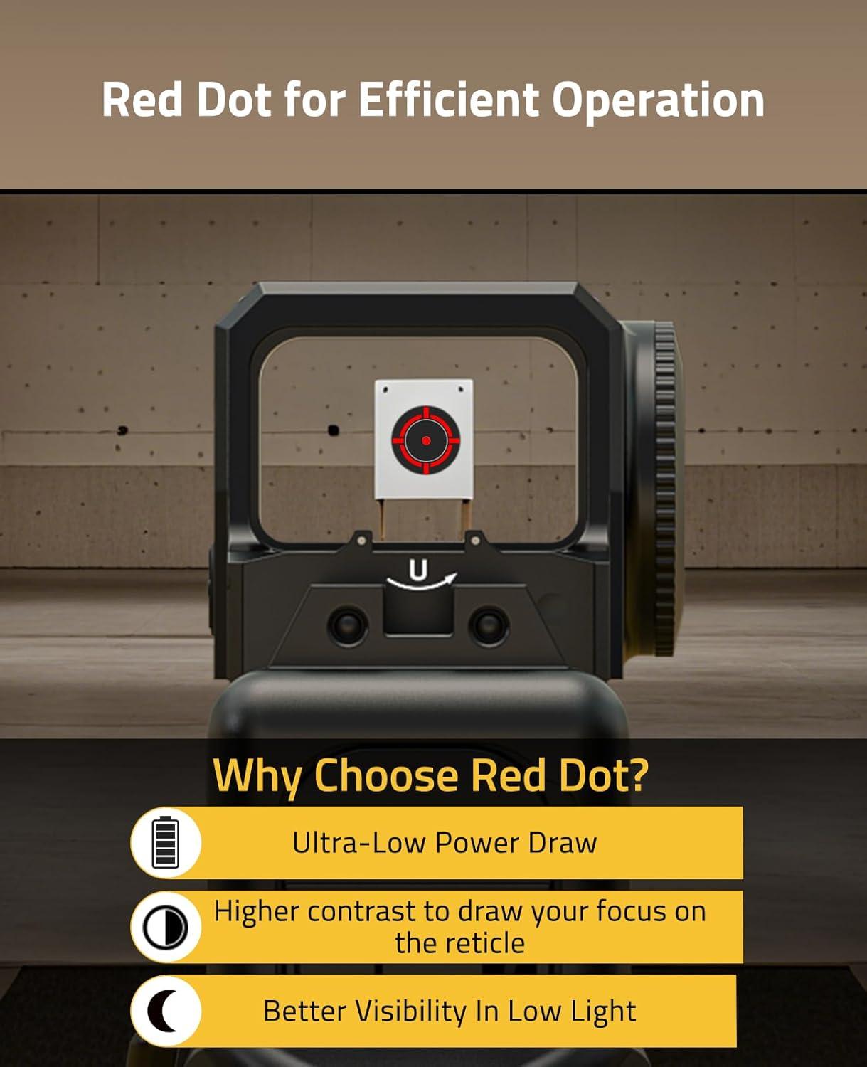 image:imageCVLIFE WildHawk Enclosed AutoBrightness RedGreen Dot Sight for RMS RMSc Circle amp 2MOA Dot Motion Awake Reflex Sight Optic Scope for Compact Pistol 3500G Shockproof Adapter for MOSRMRPicatinnyRed 2 MOA Dot 32 MOA Circle