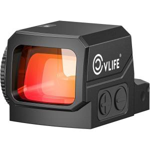 CVLIFE WildHawk Enclosed Auto-Brightness Red/Green Dot Sight for RMS RMSc, Circle & 2MOA Dot Motion Awake Reflex Sight Optic Scope for Compact Pistol, 3500G Shockproof, Adapter for MOS/RMR/Picatinny(Red 2 MOA Dot & 32 MOA Circle)