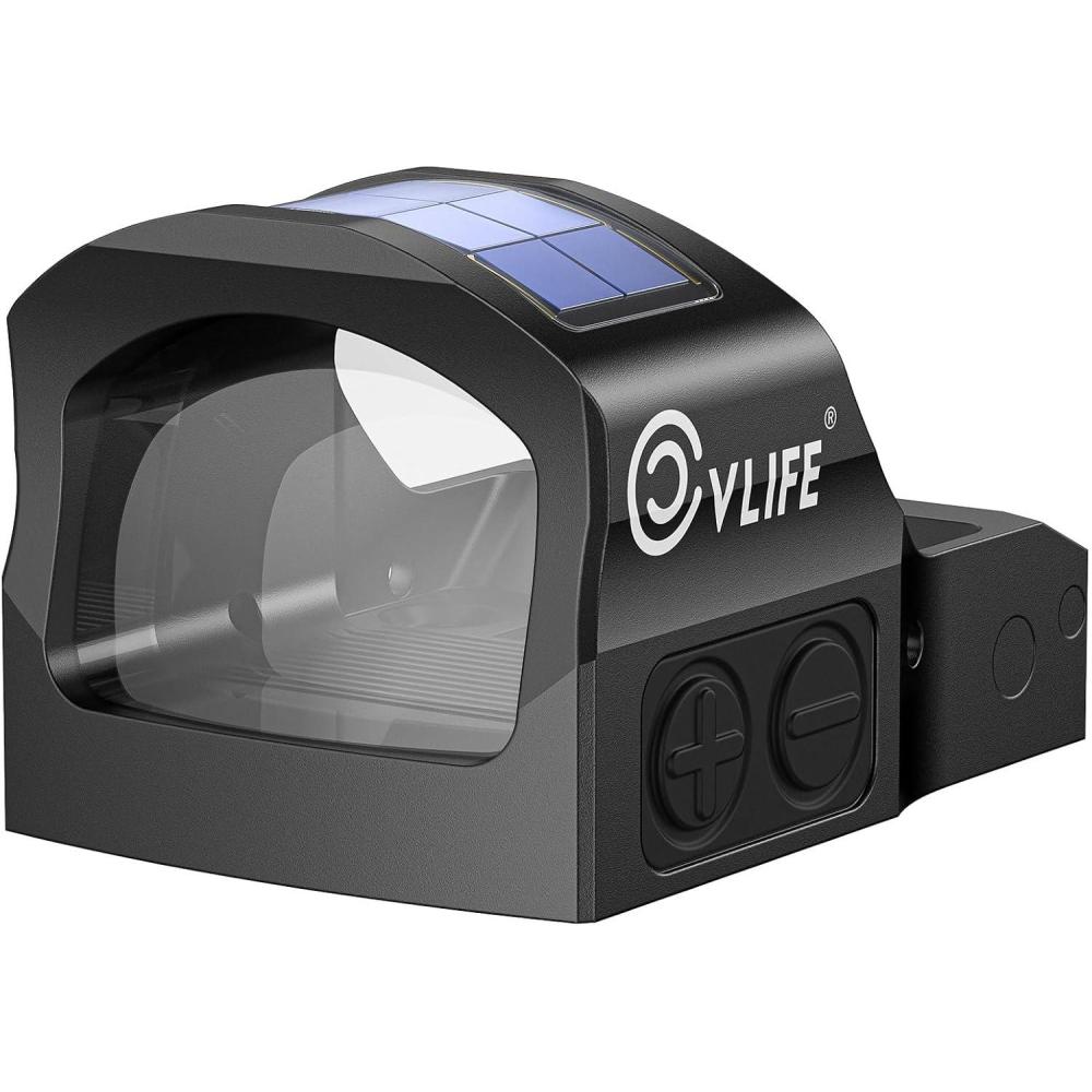image:imageCVLIFE WildHawk X Solar Auto Brightness RedGreen Dot Sight for RMR amp FullSized Setups 2 MOA Dot amp 4832 MOA Circle Open Reflex Optics Motion Awake 3000G Shockproof with Adapter for MOS amp PicatinnyGreen 2 MOA Dot 32 MOA Circle