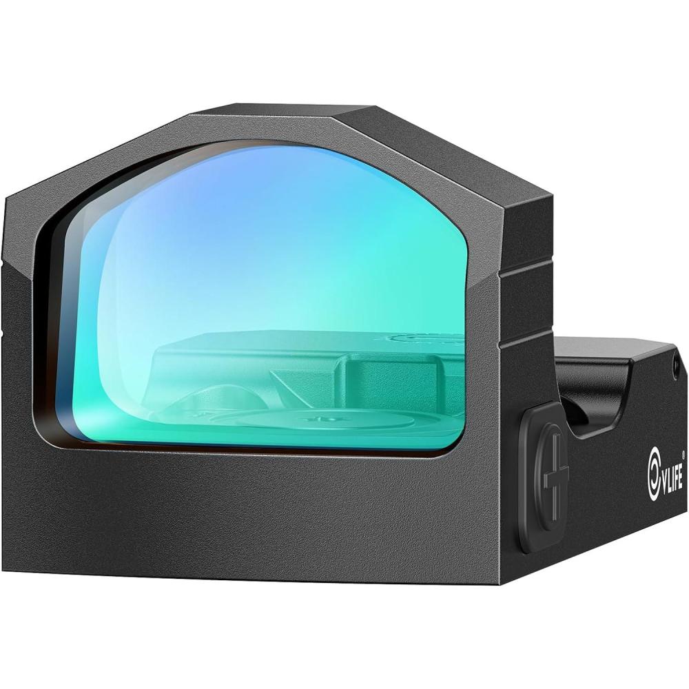 image:imageCVLIFE WolfCovert 4Reticle 2000G Shockproof RedGreen Dot Sight for RMR Motion Awake 32 MOA Circle amp 3 MOA Dot Reflex Sight for FullSized Pistol Optics Scope with Adapter for MOS amp 21MM PicatinnyGREEN DOT