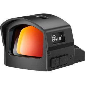 CVLIFE BearMight Auto-Brightness Red Dot Sight with Hood for RMR, 5000G Shockproof, 2 MOA Dot & 32 MOA Circle Open Reflex Optics, Motion Awake Scope for Full-Sized Pistols, Adapter for MOS & Picatinny