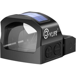 CVLIFE WildHawk X Solar Auto Brightness Red/Green Dot Sight for RMR & Full-Sized Setups, 2 MOA Dot & 48/32 MOA Circle Open Reflex Optics, Motion Awake 3000G Shockproof with Adapter for MOS & Picatinny(Green 2 MOA Dot & 32 MOA Circle)