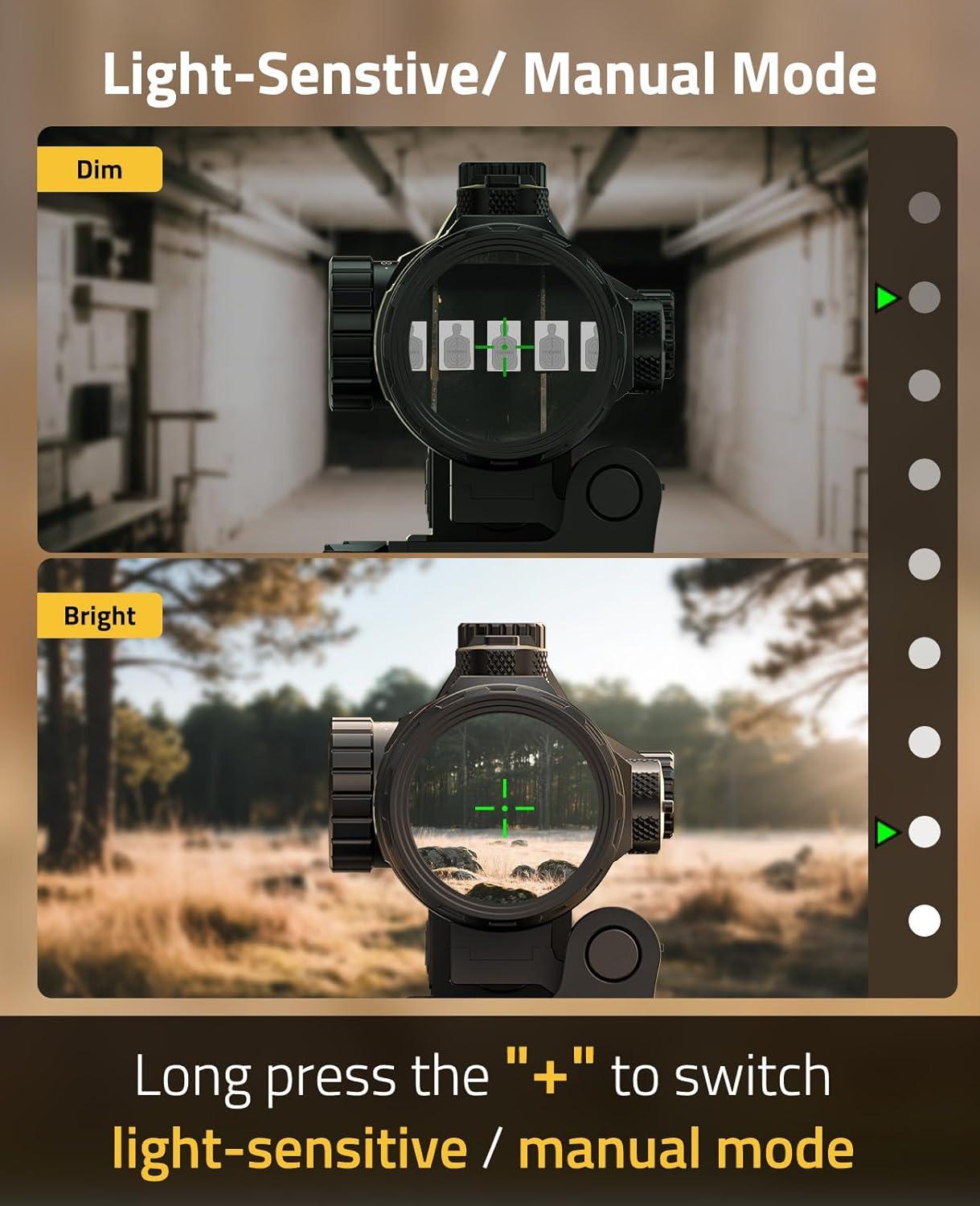 image:imageCVLIFE EagleTalon Multi Reticle AutoBrightness Red Dot and 3X Magnifier Combo295in Eye Relief25MM Large Lens Motion Awake Red Dot Sight and Compact Magnifier with Quick Detach Mountgreen dot